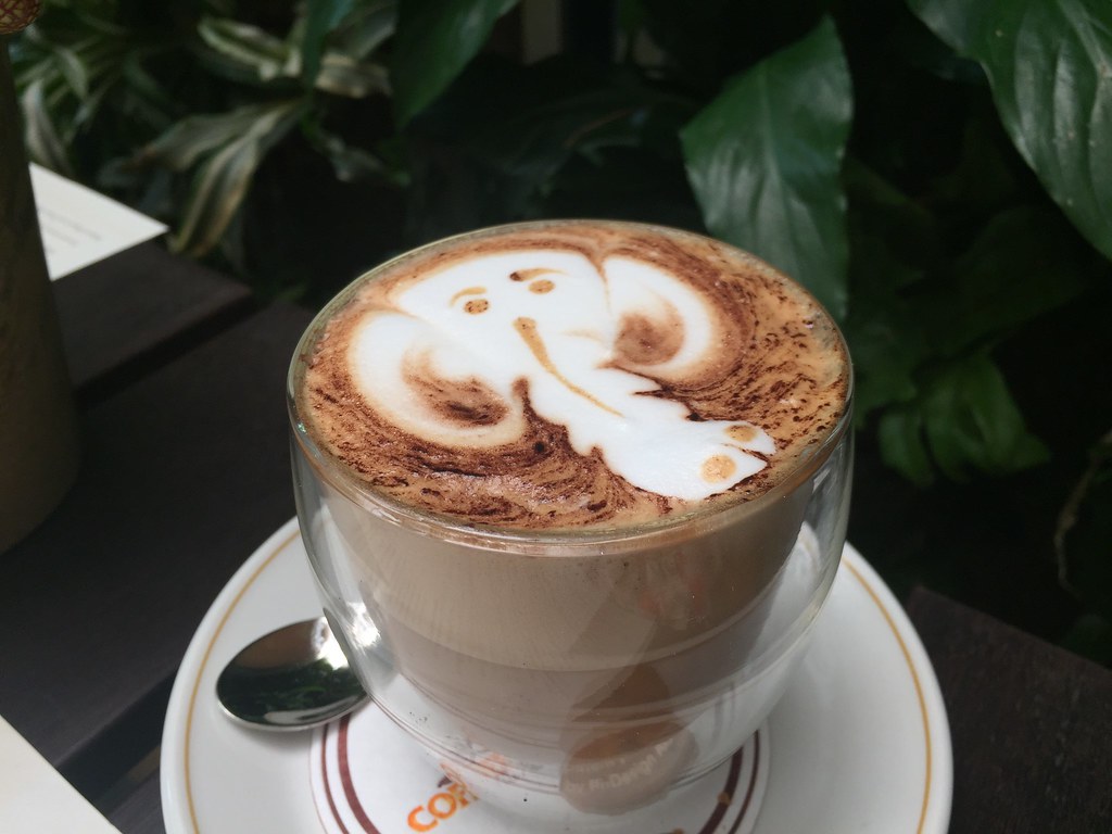 Latte art at Ferringhi Coffee Garden