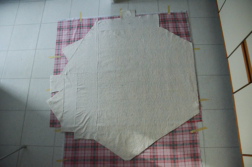 Quilt Sandwich - Place batting on top of backing, centered, if possible.