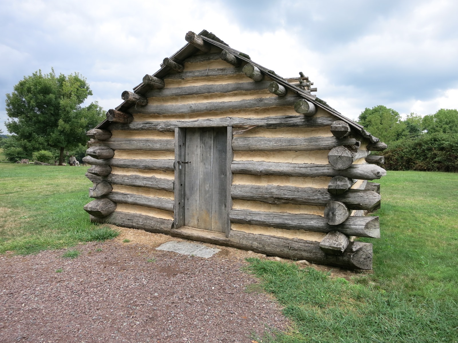 Replica hut at Valley Forge National Park, Pennsylvania. located along with several other huts on North Outer Line Drive. Photo taken on August 22, 2014.