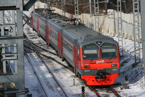 Russian Railways ЭД6 series in Vladivostok.Sta, Vladivostok, Primorsky Krai, Russia /Jan 3, 2018