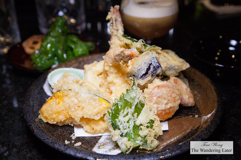 Seasonal tempura selection with jumbo shrimp