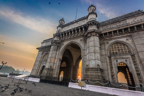 architecture building clouds colors dawn gatewayofindia hdr india monuments mumbai old outdoor sky sunrise