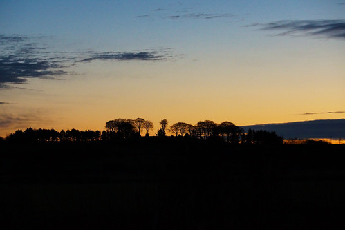 kintore aberdeenshire scotland sunrise silhouette blue orange cloud landscape