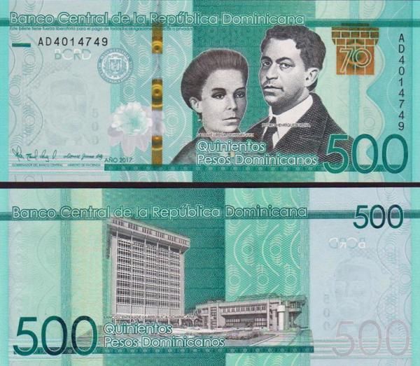 500 Pesos Oro Dominikánska Republika 2017, P195