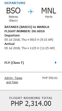 Basco Batanes to Manila Cebu Pacific Air Promo July 15, 2018