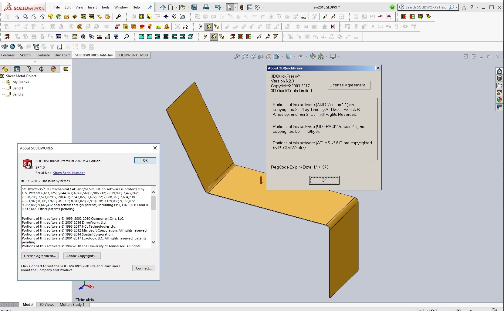 Working with 3DQuickPress v6.2.3 HotFix only for SolidWorks 2011-2018