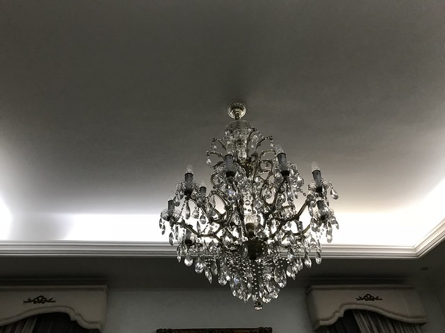 light on,  chandelier