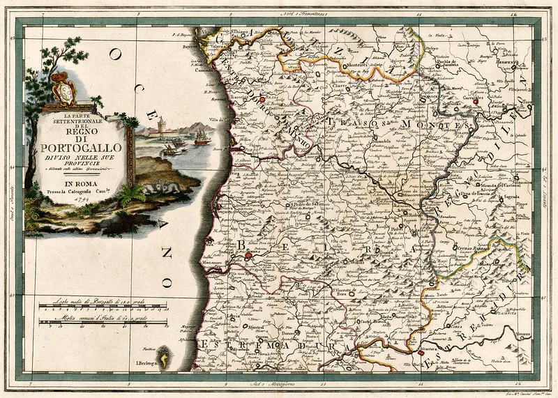 Giovanni Maria Cassini - La Parte Settentrionale Del Regno Di Portogallo Diviso Nelle Sue Provincie... (1794)