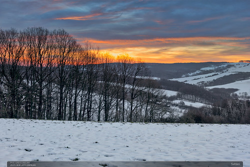 morning landscape snow sunrise trees kudlovskavrchovina czech hills clouds