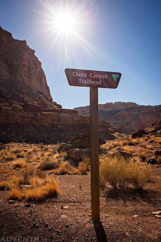 Chute Canyon Trailhead Sign