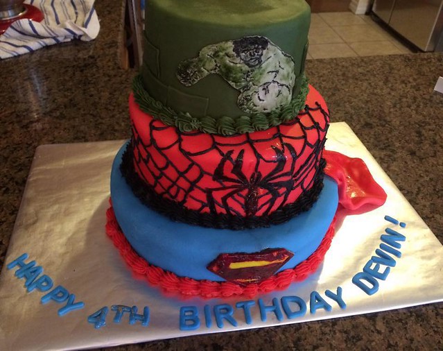 Spiderman Theme Cake by Mandy Burgess Levinson