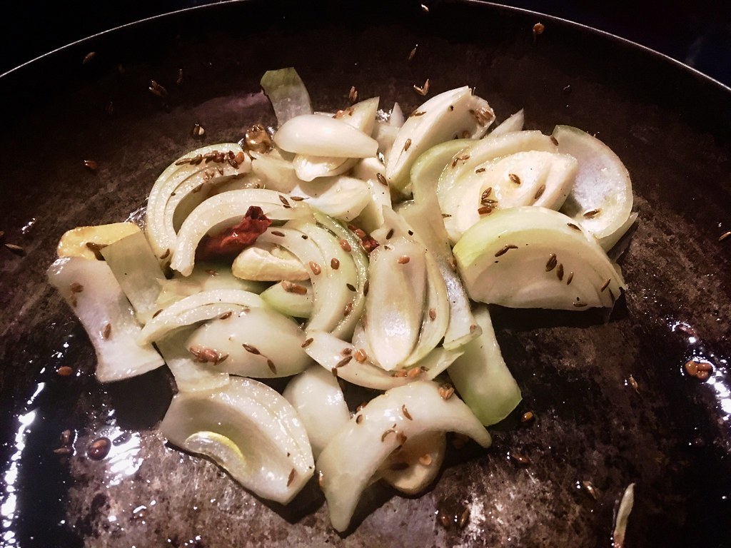 frying onion