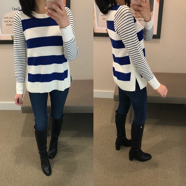 LOFT Mixed Stripe Sweater, size XS regular