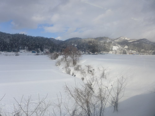 陸羽東線 rikuueastline 車窓 window 雪 snow 山形県舟形町 funagatayamagata