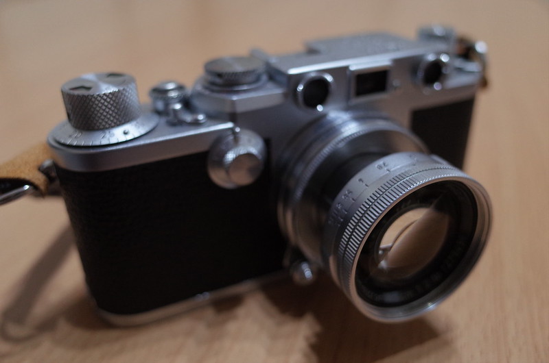 Summicron 50mm f2 0+Leica Ⅲf外観左正面
