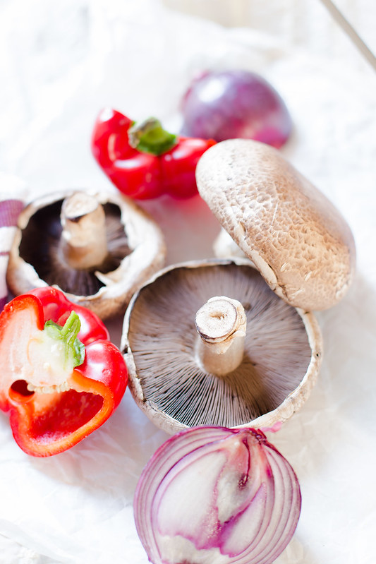 Roasted Mushroom, Veggies and Crumb Topping