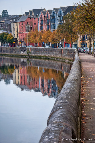 cork ireland riverlee reflections river city water wall buildings trees sky reflection colorful nikond90