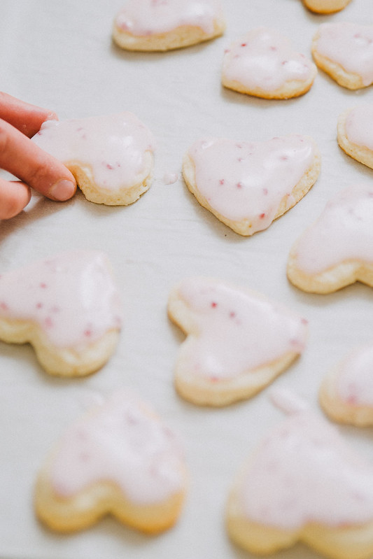 heart shaped vegan sugar cookies
