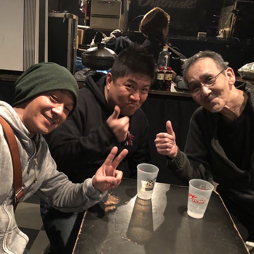 iphone photo 1066: Drummers - after the show at Outbreak, Yotsuya Tokyo, 17 Feb 2018