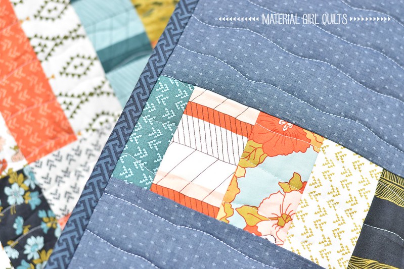 Nomad Jelly Roll Rail Fence quilt and tutorial by Amanda Castor of Material Girl Quilts