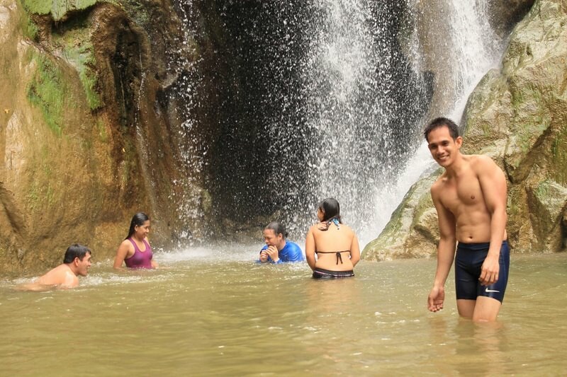 refreshing dip at Kabang Falls