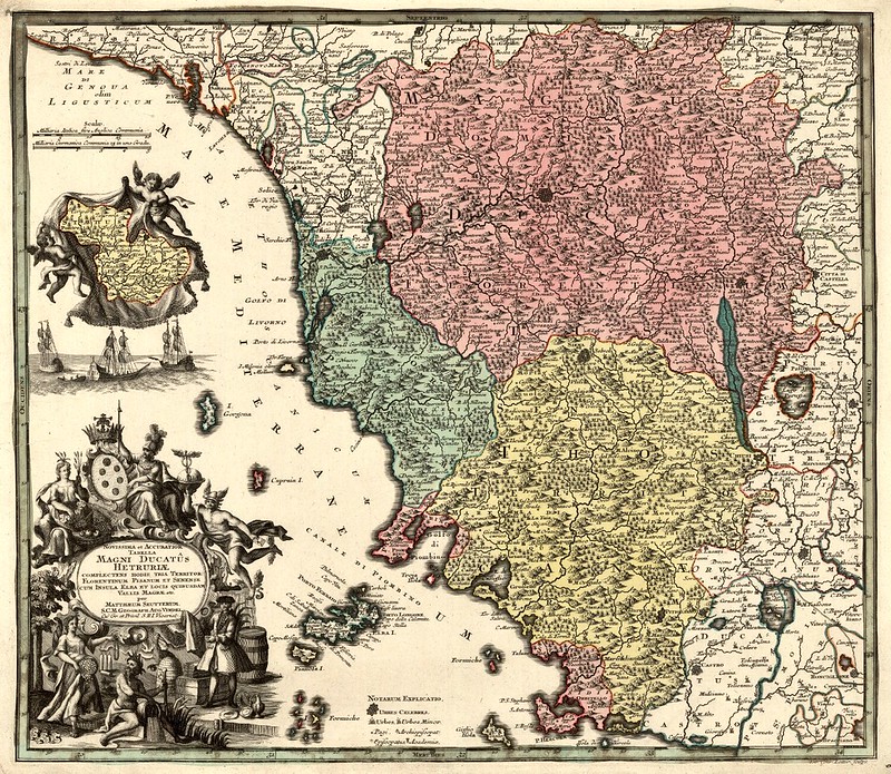 Matthäus Seutter (1678-1757) - Novissima et Accuratior Tabella Magni Ducatûs Hetruriae (1740)