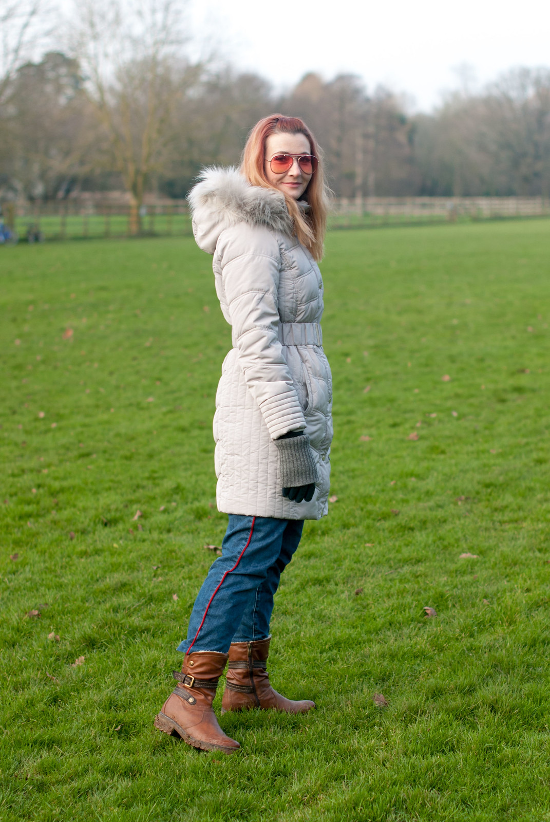 A Warm and Stylish Winter Coat - Grey Puffer With Faux Fur Hood | Not Dressed As Lamb, Over 40 Style