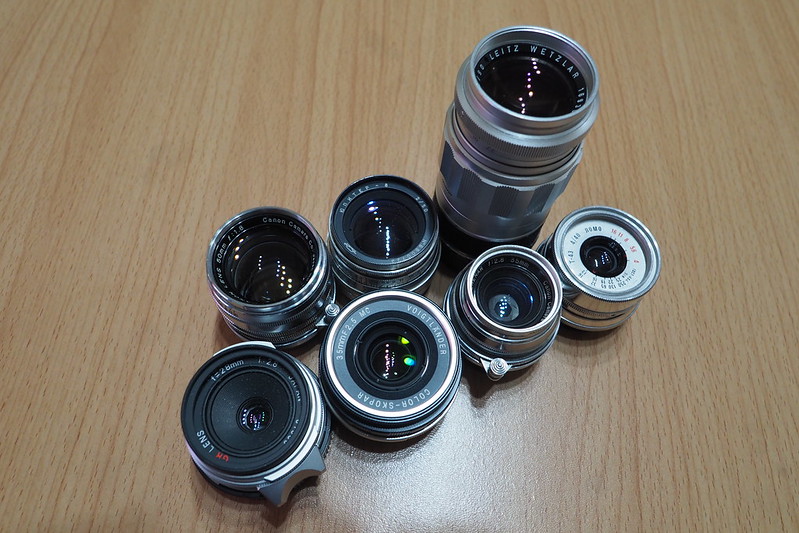 RICOH GRレンズ28mm f2.8、Voigtlander COLOR SKOPAR 35mm f2.5、Canon serenar 35mm f2.8、LOMO TRIPLET T-43 4/40 SMENA-8M、Canon Serenar 50mm f2.8、Jupiter8 50mm f2.0、Leica Elmarit 90mm f2.8