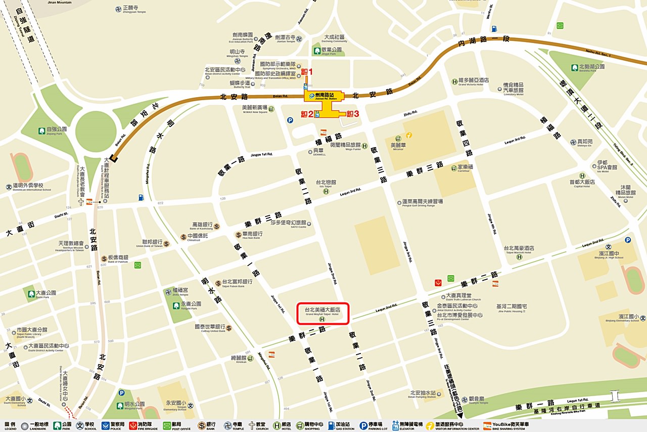 Grand Mayfull Hotel Taipei Map