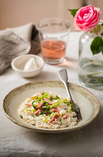 Risotto with cabbage and speck