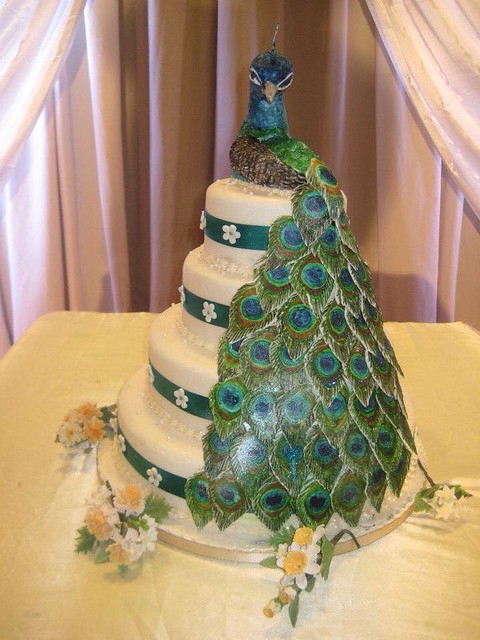 Peacock Cake by Oviya Cakes