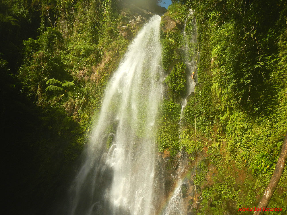 Rappelling down Ulan-ulan Falls