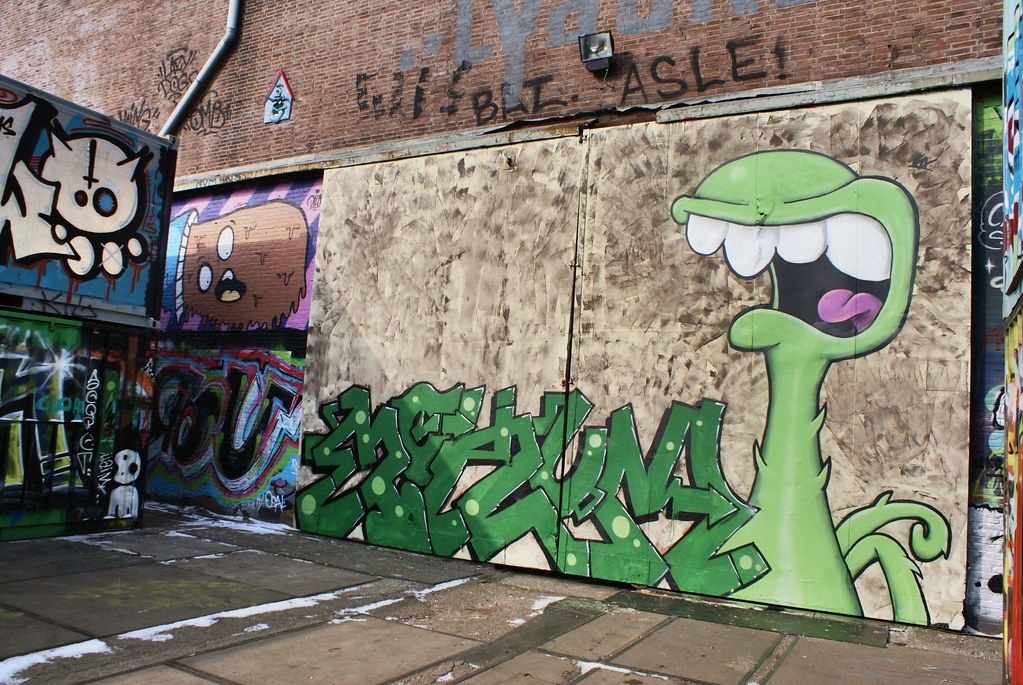 Street art dans le quartier de NDSM d'Amsterdam.