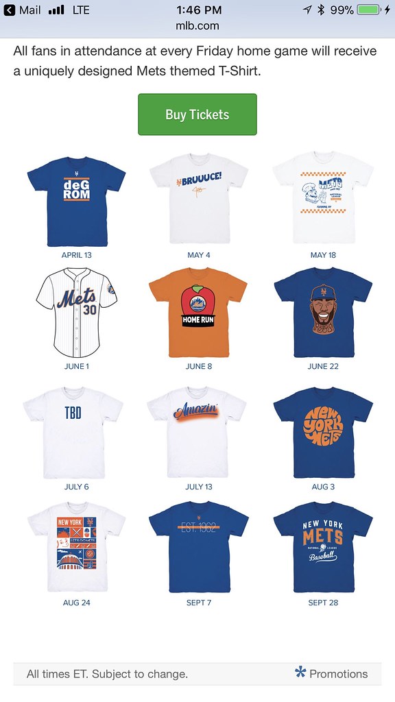 mets free t shirt fridays 2018