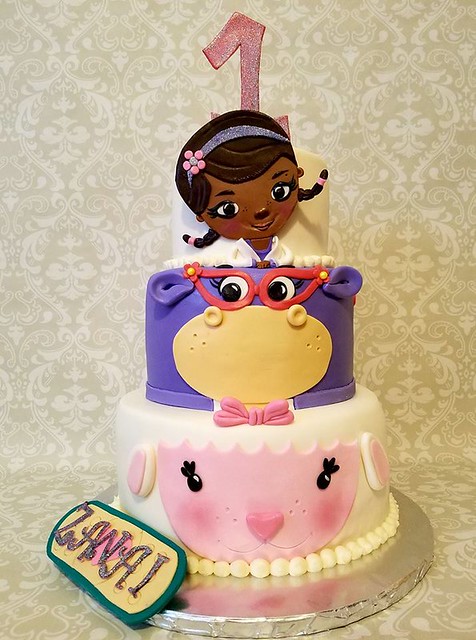 Doc McStuffins Theme Cake by Angela Hunt Groves of Kiana Kakes LLC