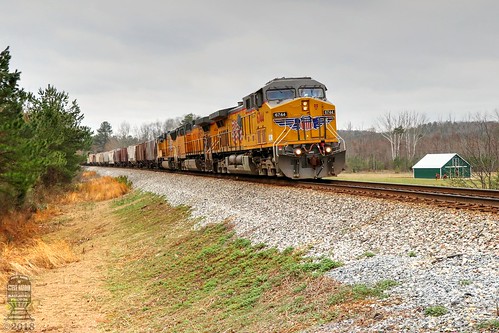 unionpacific csx railway railroad railfan train phosphate coveredhopper rydal georgia ac4400cw sd70m emd railroadcrossing farm ka etowah