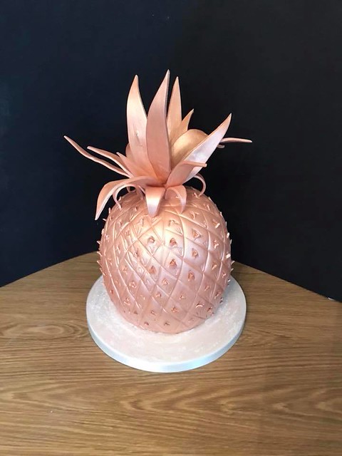 Rose Gold Pineapple Cake by Lisa's Cupcakes