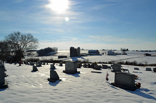 winter landscape cemetery farm niantic snow