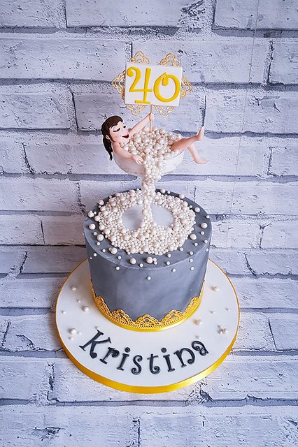 40th Birthday Cake by Nicola Ede of A Fondant Memory by Nicola