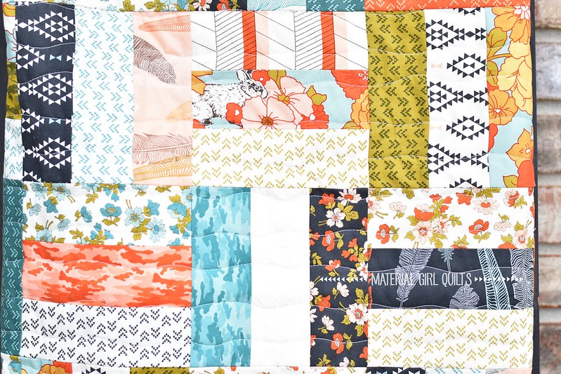 Nomad Jelly Roll Rail Fence quilt and tutorial by Amanda Castor of Material Girl Quilts
