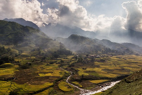 řeka vietnam26 terasa rýže pole krajina hory vietnam dosvěta