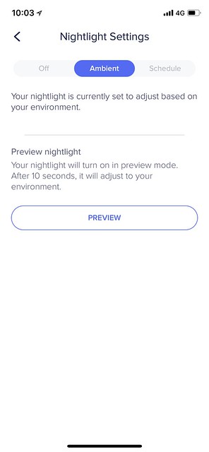 eero iOS App - Settings - Nightlight - Ambient