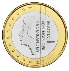 Coin design orientation example1 Netherlands-1-Euro-Coin-2000