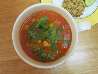 Avocado, Tomato, and Cheddar Soup