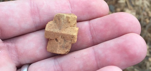 Roman Cross shaped fairy stone found by hunting them at Fairy Stone State Park in Virginia