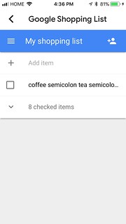 Unsuccessful attempt to get Google Home to add multiple items to my shopping list at the same time