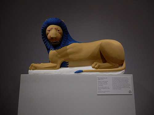 DSCN0024 _ Reconstruction of a lion, 2012 (c 550BC) - Gods in Color