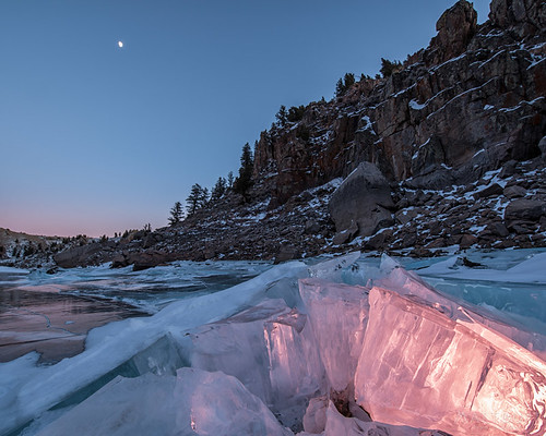 bubbles flash gel gunnisonrivercanyon ice sunset