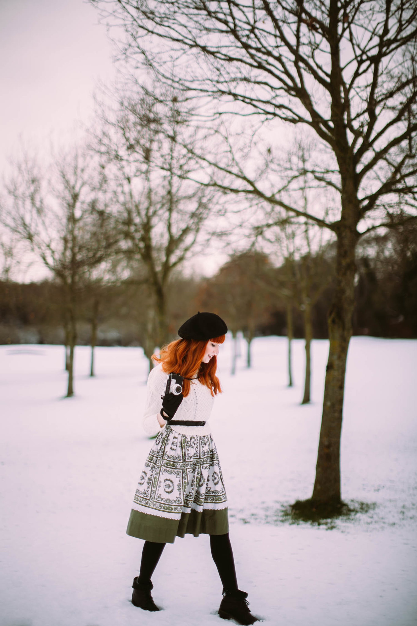 aclotheshorse vintage dress in the snow