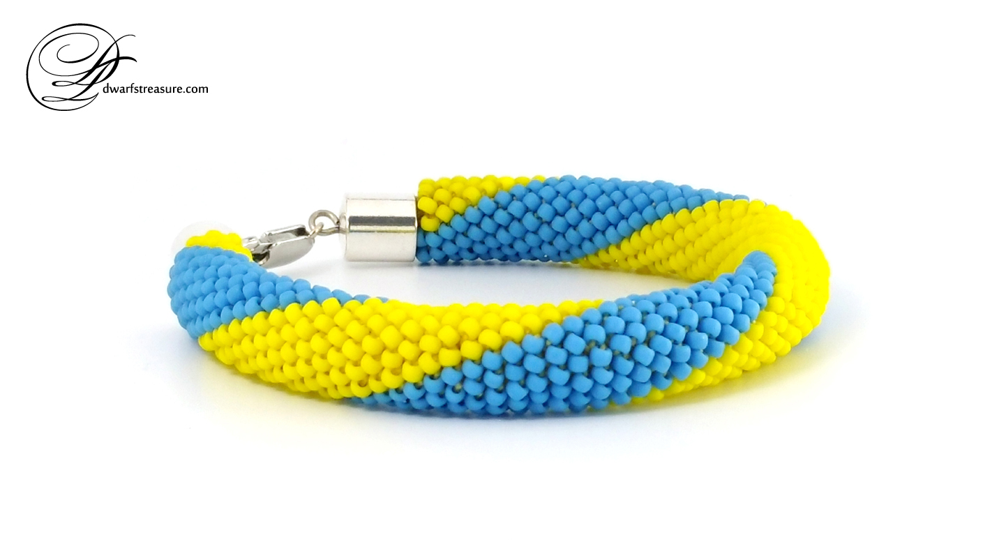 Ukrainian beaded crochet bracelet